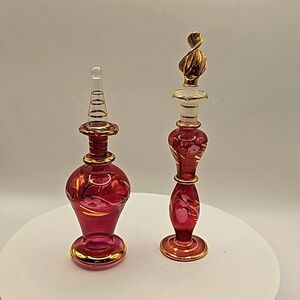 Vintage Egyptian Glass Handblown Perfume Bottles